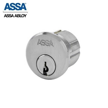 ASSA ABLOY 1-1/8" Maximum+ Restricted Mortise Cylinder AR Cam KD Satin Chrome ASS-R2851-1-626-COMP-KD-0A7